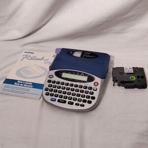 Brother P-Touch PT-1750 Label Maker Blue Silver w/ Manual - No Batteries or Cord